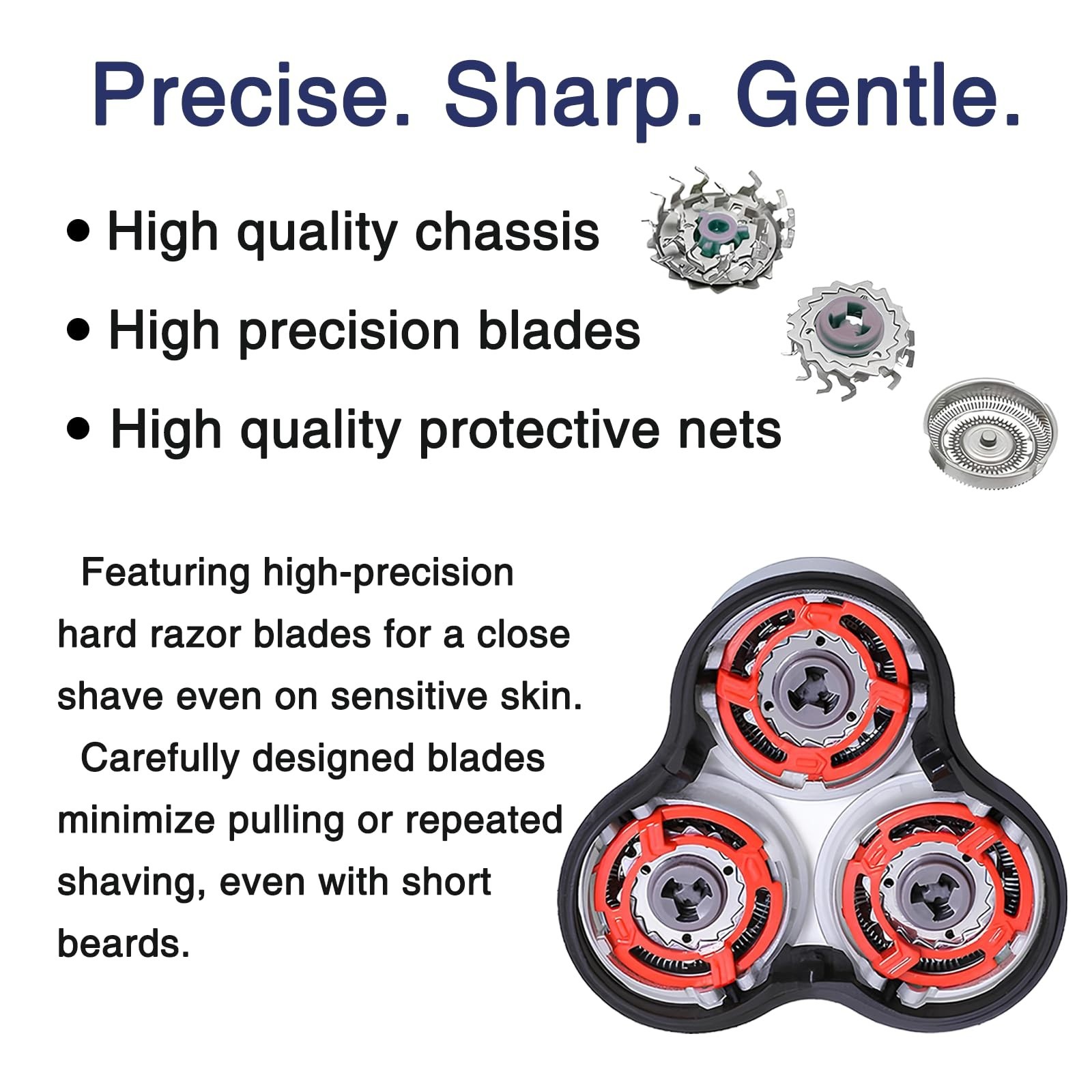 Replacement Heads for Philips Norelco Shavers Series 9000 – Double-Layer Blades,