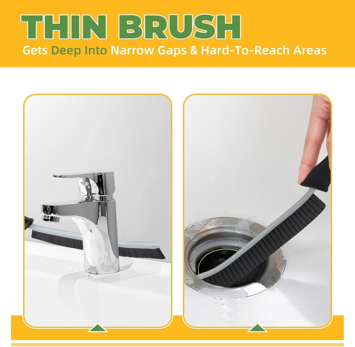 Ergonomic 3-Pc Hard Bristle Cleaning Brushes – Ideal for Grout and Tight Spaces