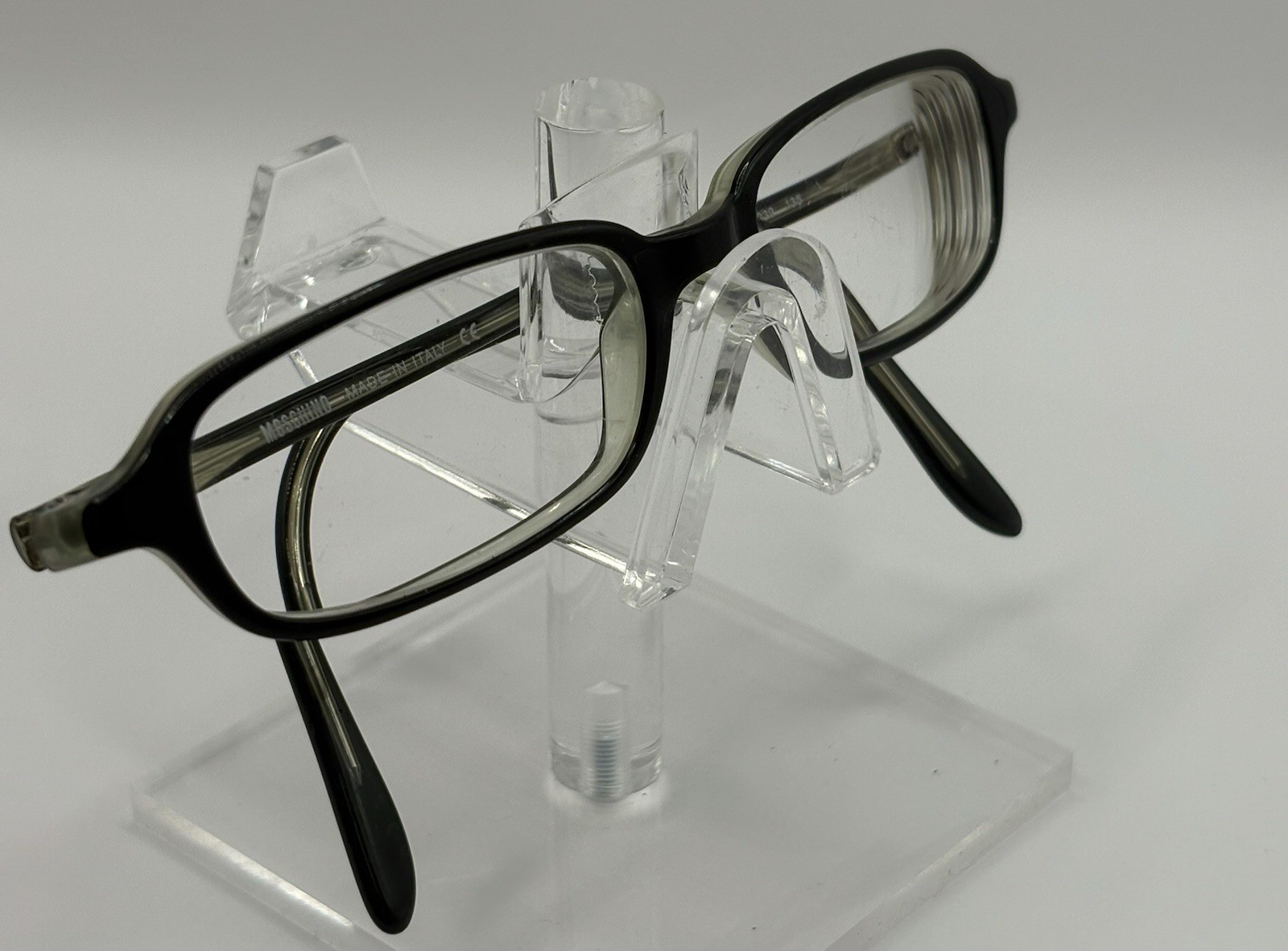 Moschino M3554-A Eyeglasses 45E 135 Black Green Rectangle Italy Women