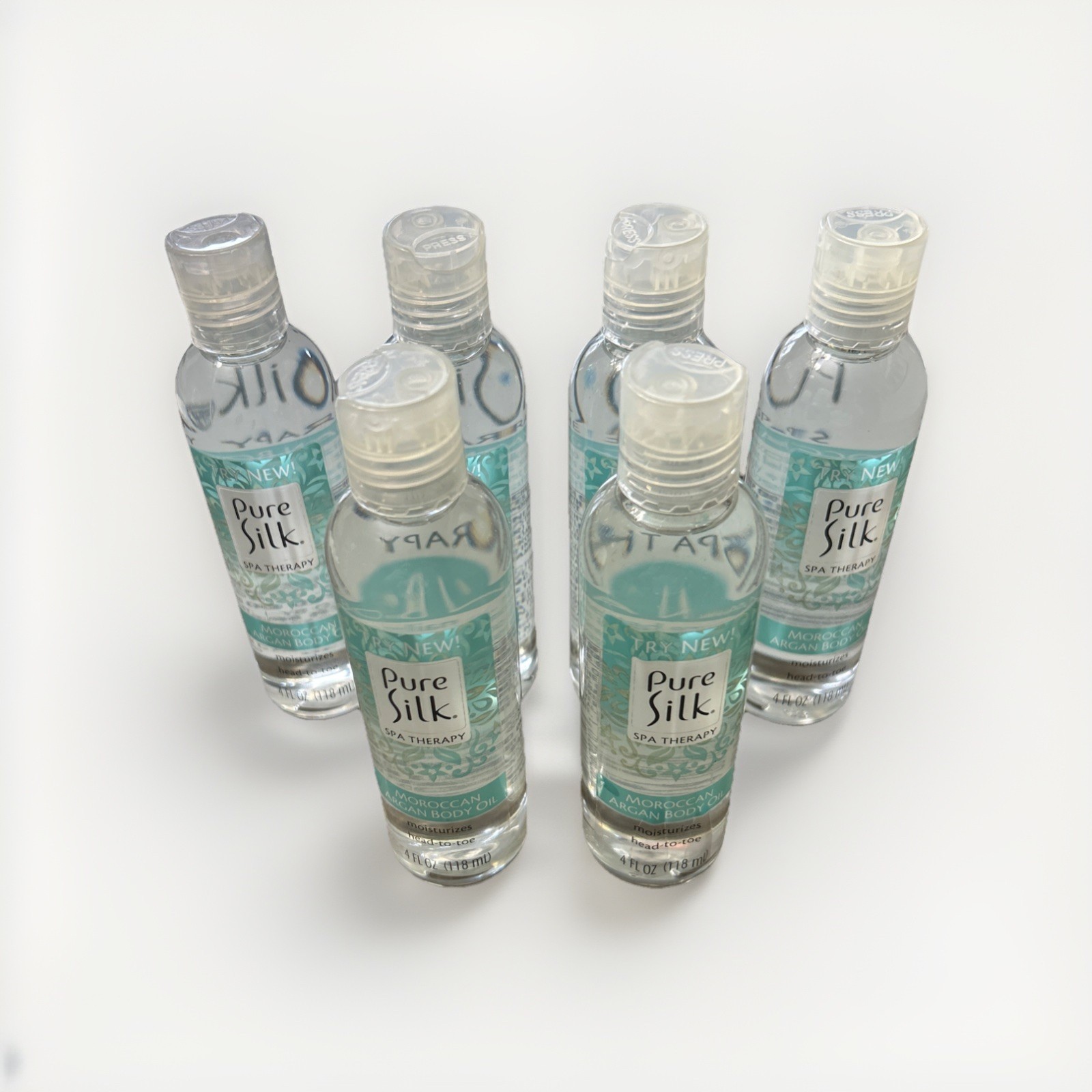 6 x Pure Silk Spa Therapy MOROCCAN ARGAN BODY OIL Moisturizes From Head To Toe!!