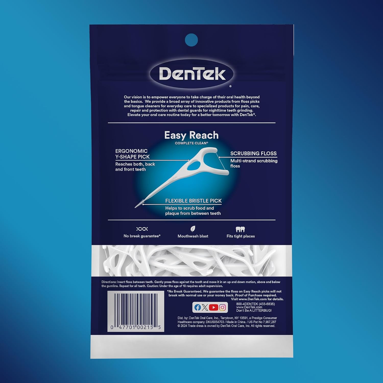 Complete Clean Floss Picks | Removes Food & Plaque | 75 Count
