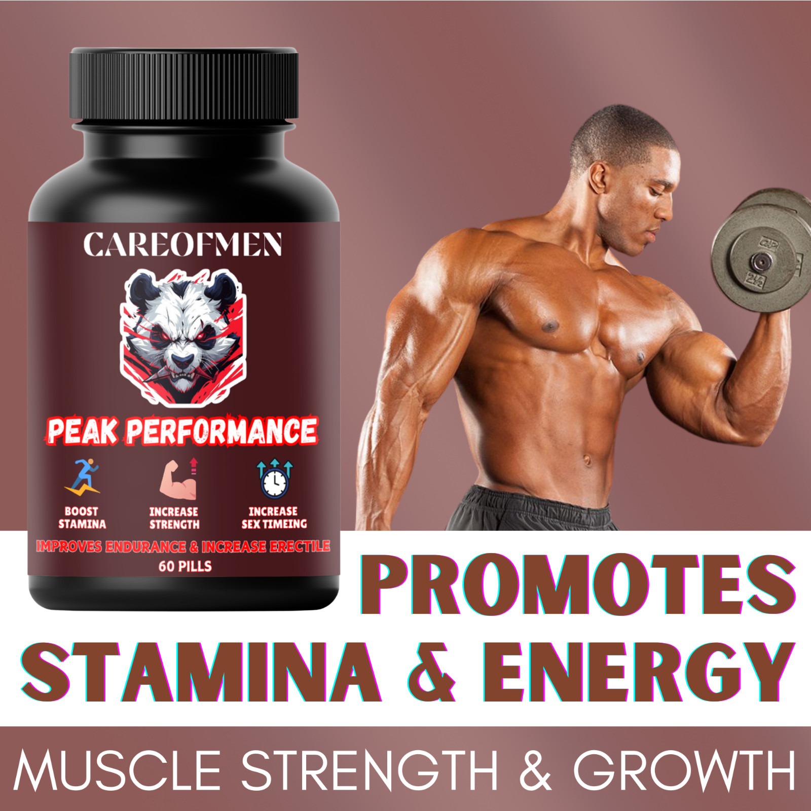 NEW . 60 Powerful Capsules . Works In 10 Minutes. 100% Money Back Guaranteed….