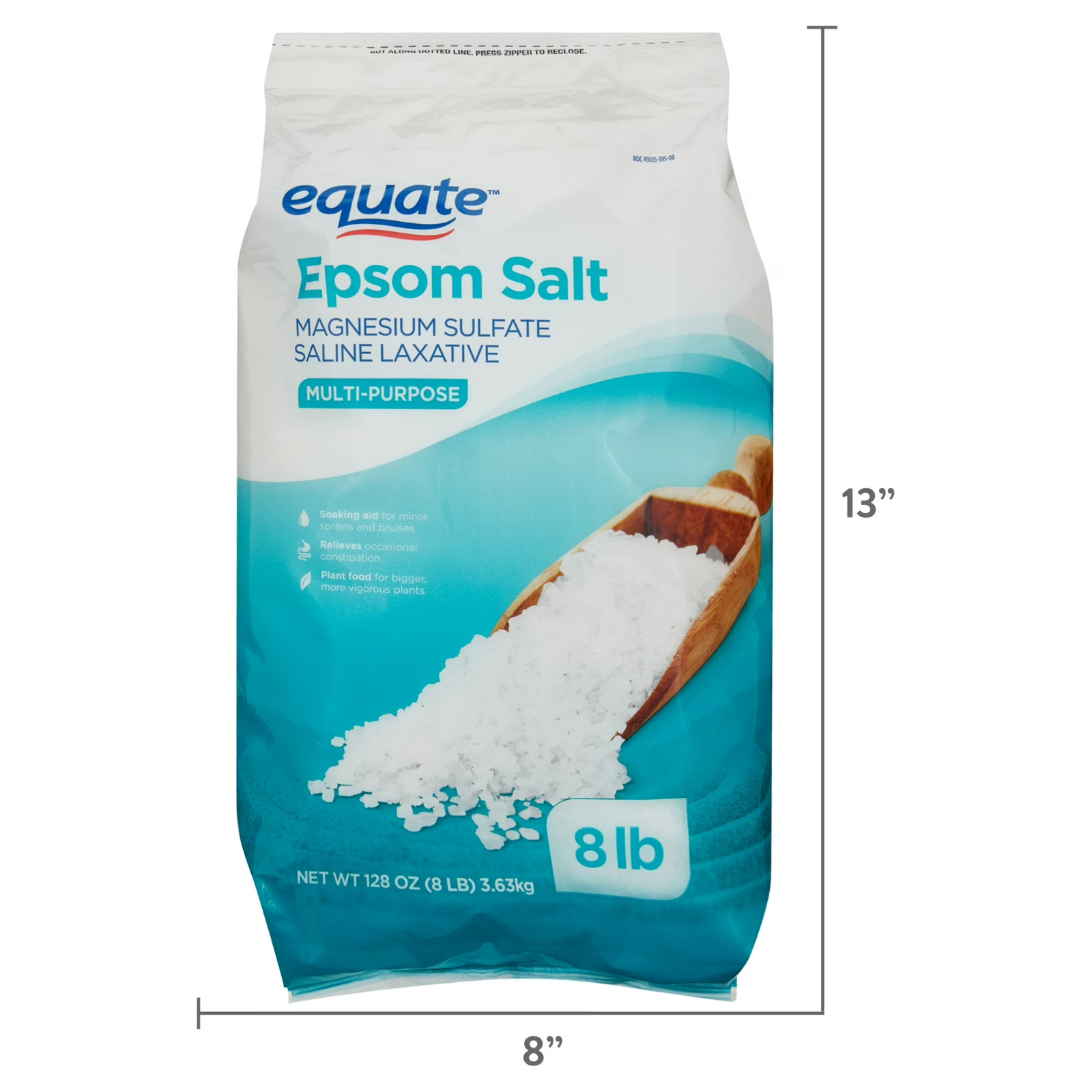Equate Epsom Salt, Magnesium Sulfate, 128 oz (8lb), Unscented PACK OF 3