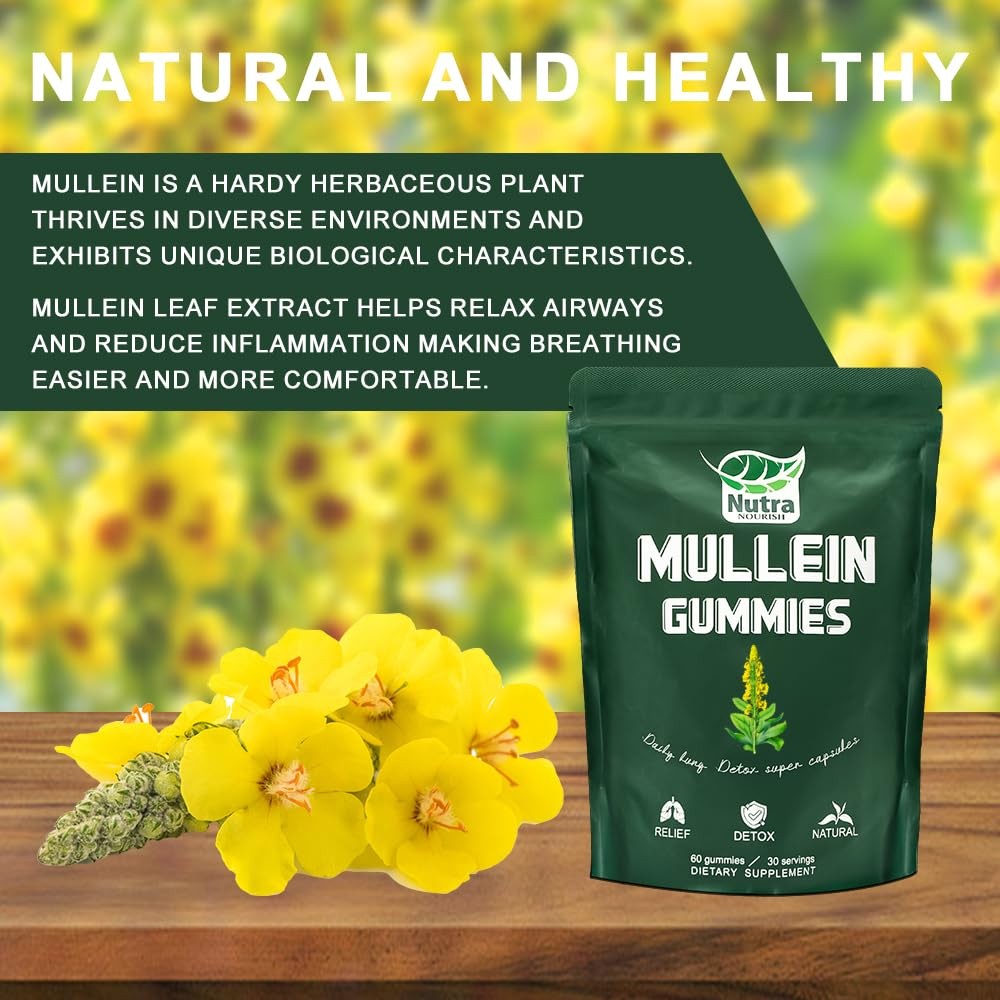 NutraNourish Mullein Gummies, 2000mg Mullein Leaf Extract 501 per Serving, Lu…