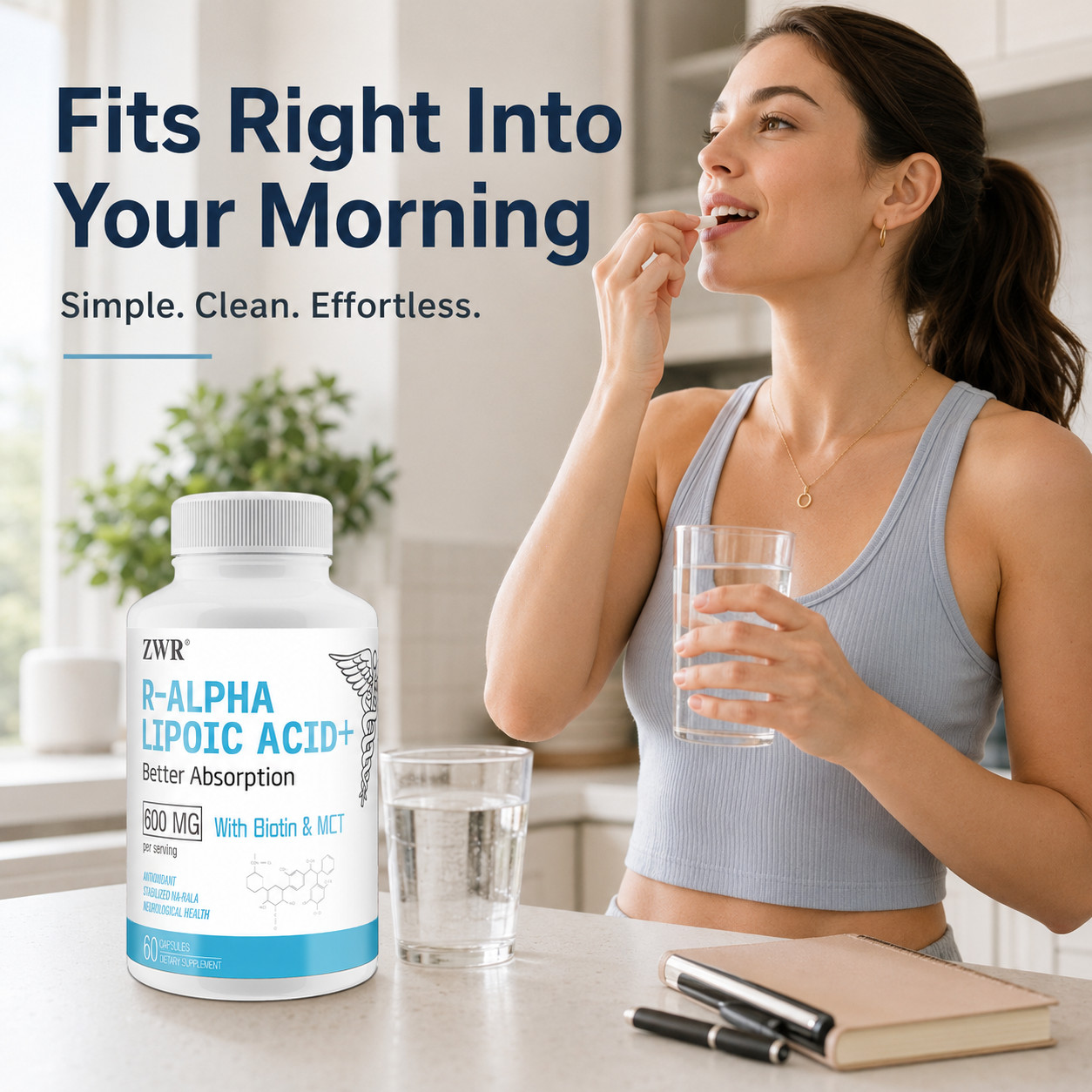 R-Type Alpha Lipoic Acid Capsules – 600 mg with Biotin; Supports Cellular Health