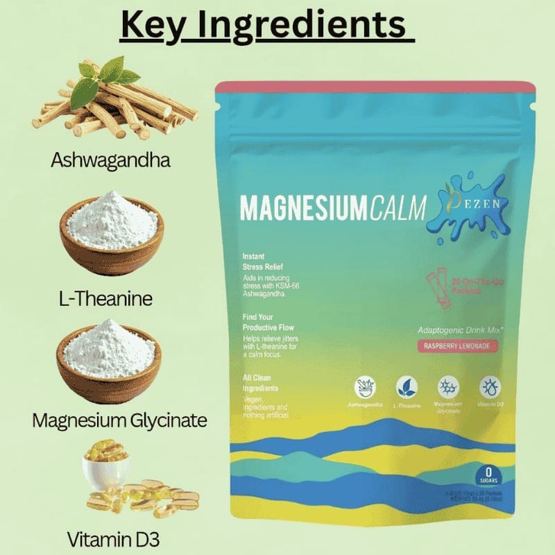 DEZEN Yerba Mate Tea & Calm Magnesium Powder | Combo Pack