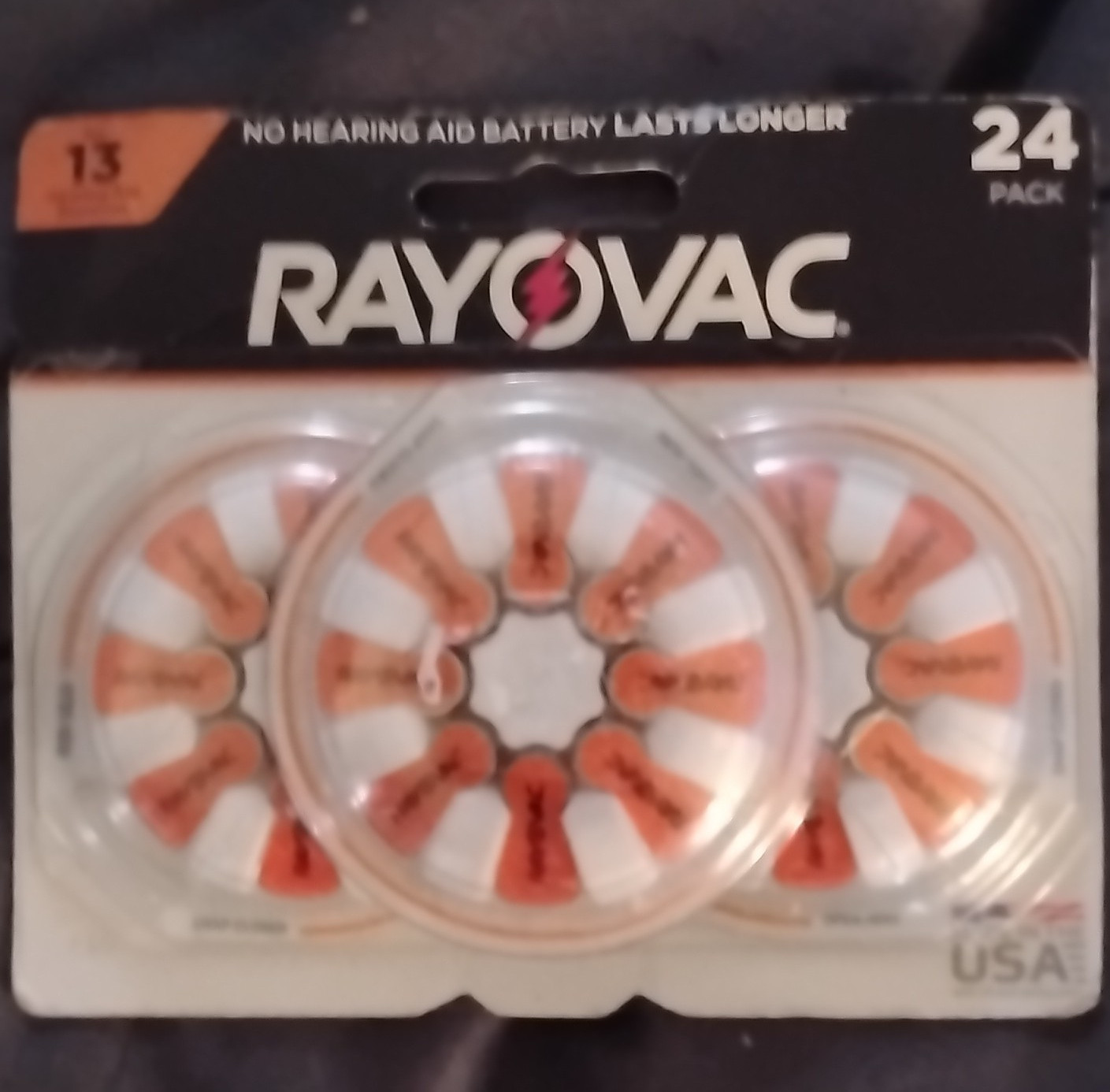 Rayovac Size 13 (Orange) Zinc-Air Hearing Aid Batteries 24 Pack 1.45V