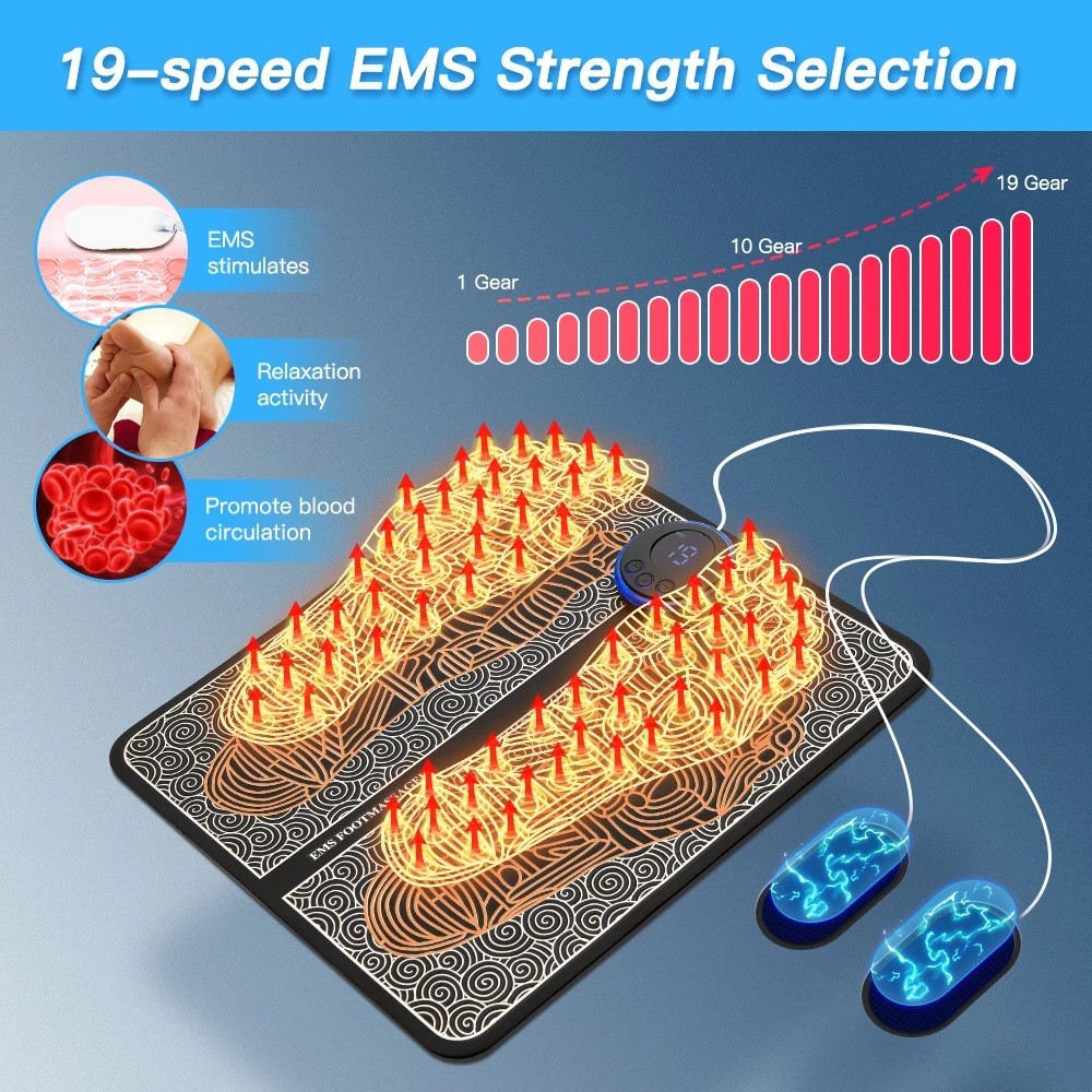 EMS Foot Massager with Remote Control, Pain-Relief for Feet Neuropathic Relief