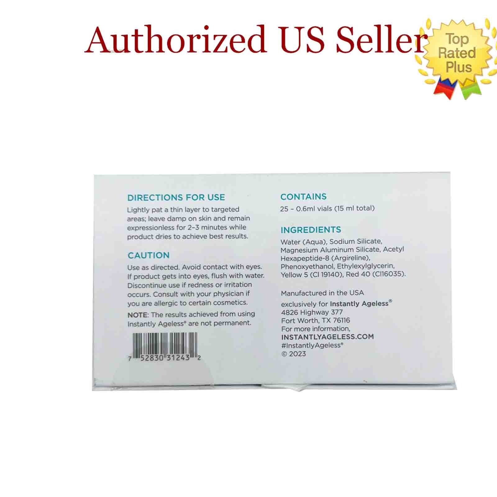 Instantly Ageless, Al instante sin edad Antiarrugas Instant 25 vials Exp 07/2027
