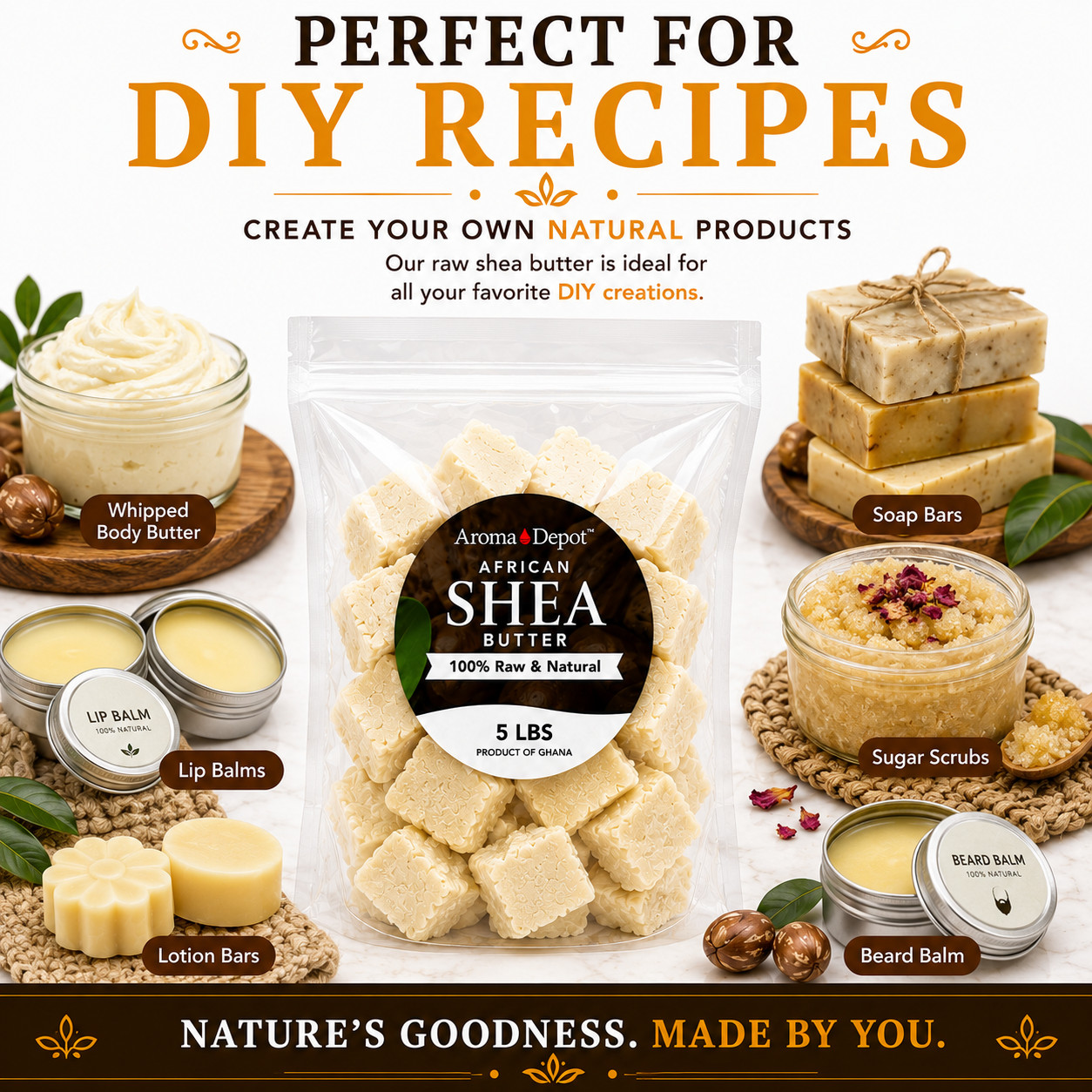 African Shea Butter Raw Unrefined 100% Natural Organic Pure IVORY Wholesale