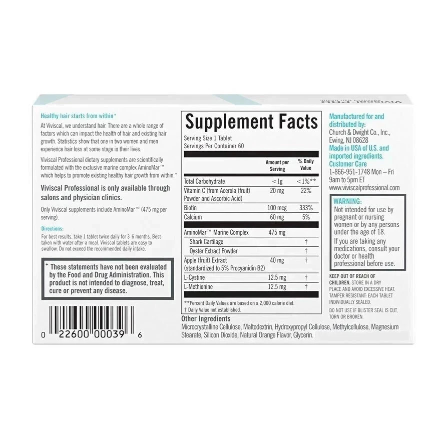 VIVISCAL PRO – Professional Hair Growth Tablets 180 Exp. 12/2027 / Free delivery