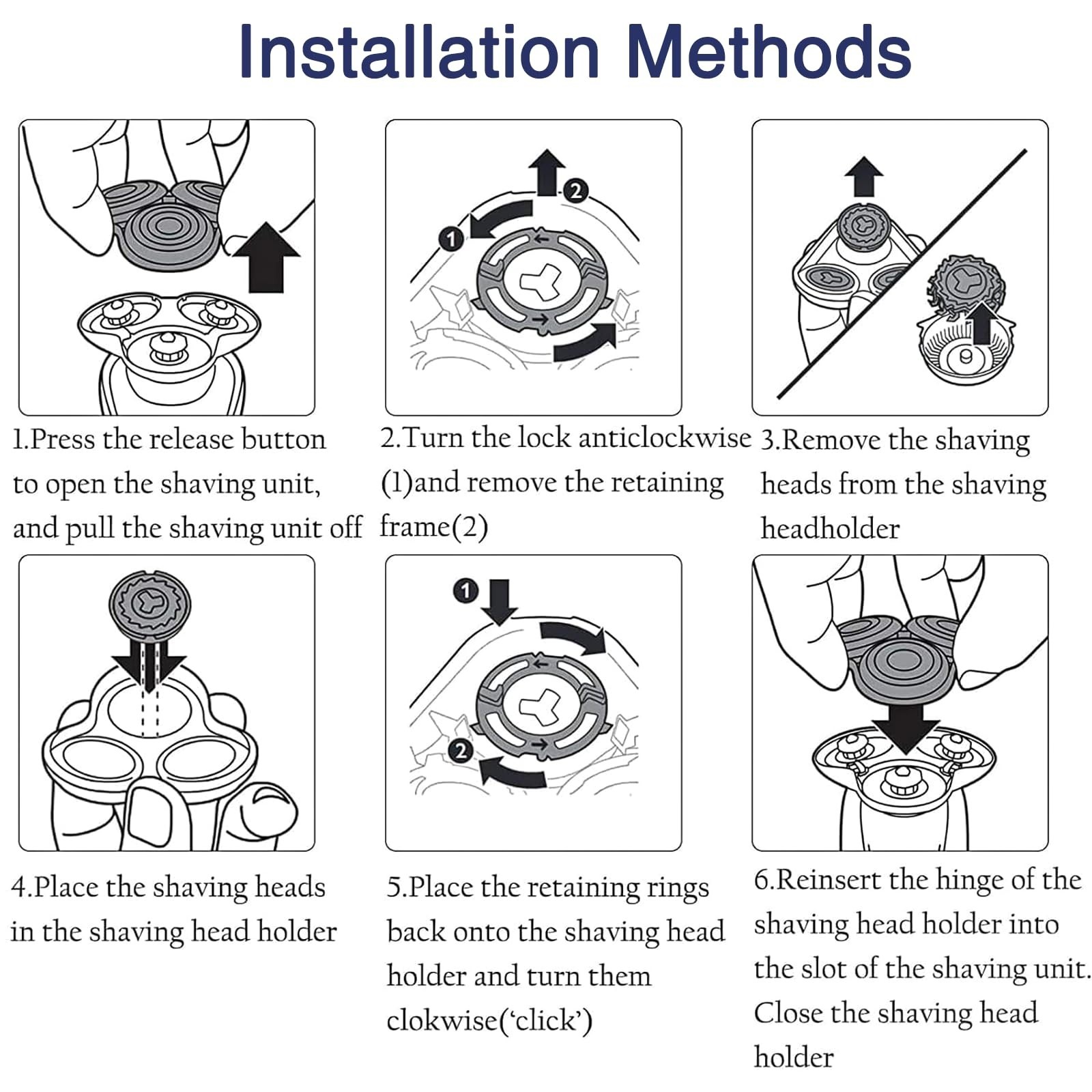 Replacement Heads for Philips Norelco Shavers Series 9000 – Double-Layer Blades,