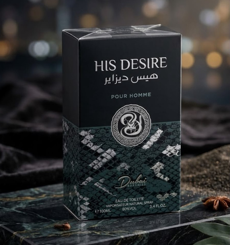 Dubai His Desire Pour Homme Eau de Toilette Spray, Regular Size 3.4 fl oz