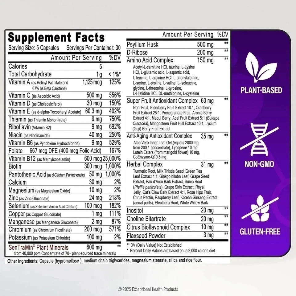 Immuno 150 Dietary Supplement | 70 Plant Minerals+80 Nutrients, 150 Veg Capsules
