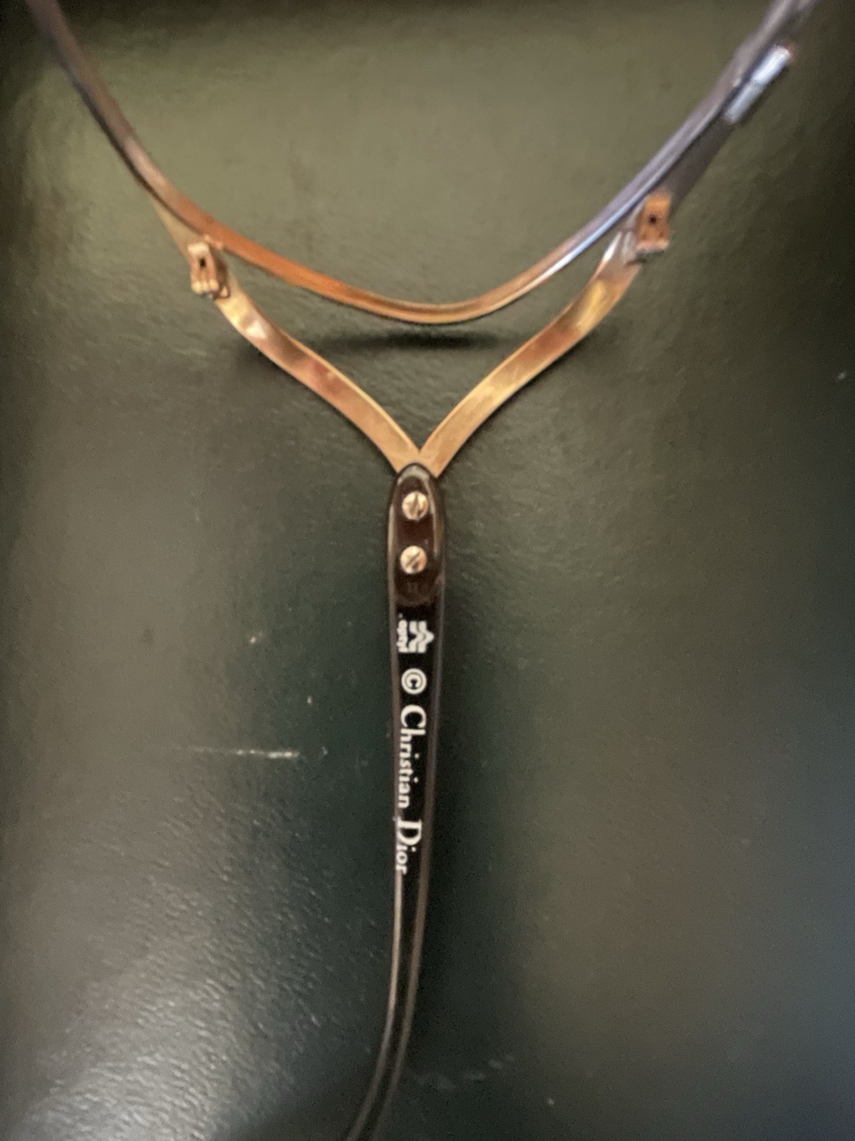 Christian Dior Vintage Gold Rimmed Eye Glasses Frames Model 2056