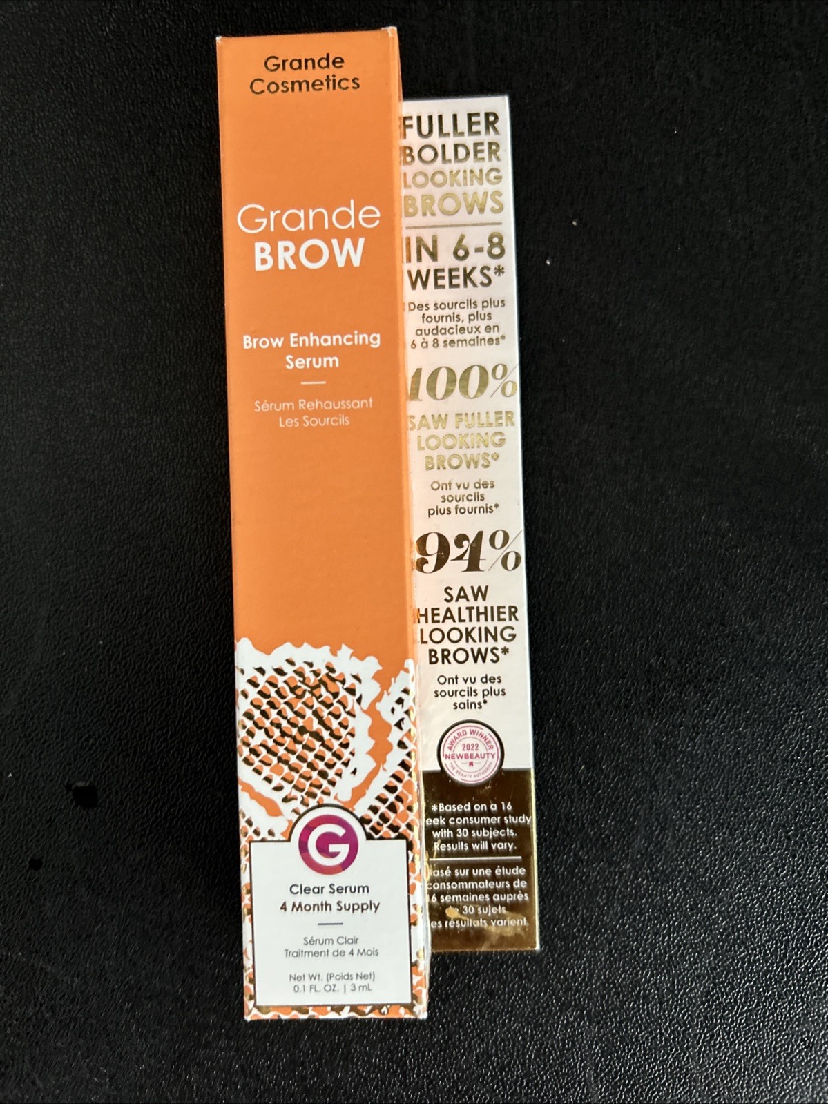 Grande BROW Enhancing Eyebrow Serum 3ML 0.1 fl oz 4 Month Supply