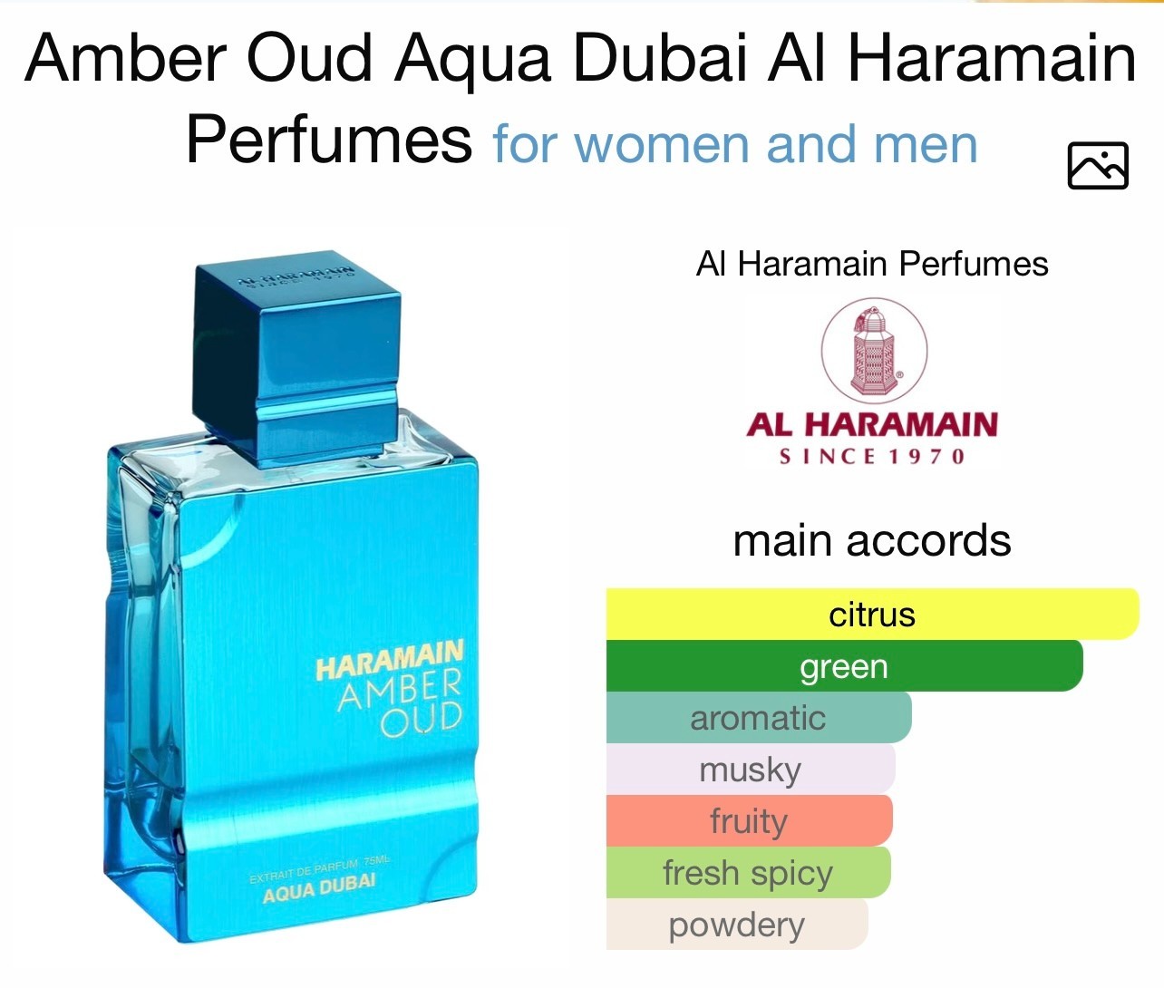 Al Haramain Amber Oud Aqua Dubai Men EDP 2oz