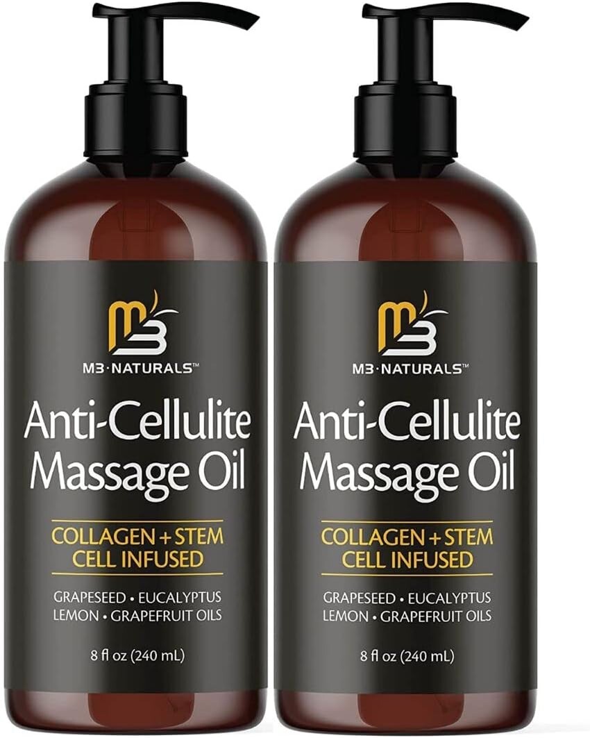 12 M3 Naturals Anti Cellulite Massage Oil Collagen Stem Cell Infused 2028