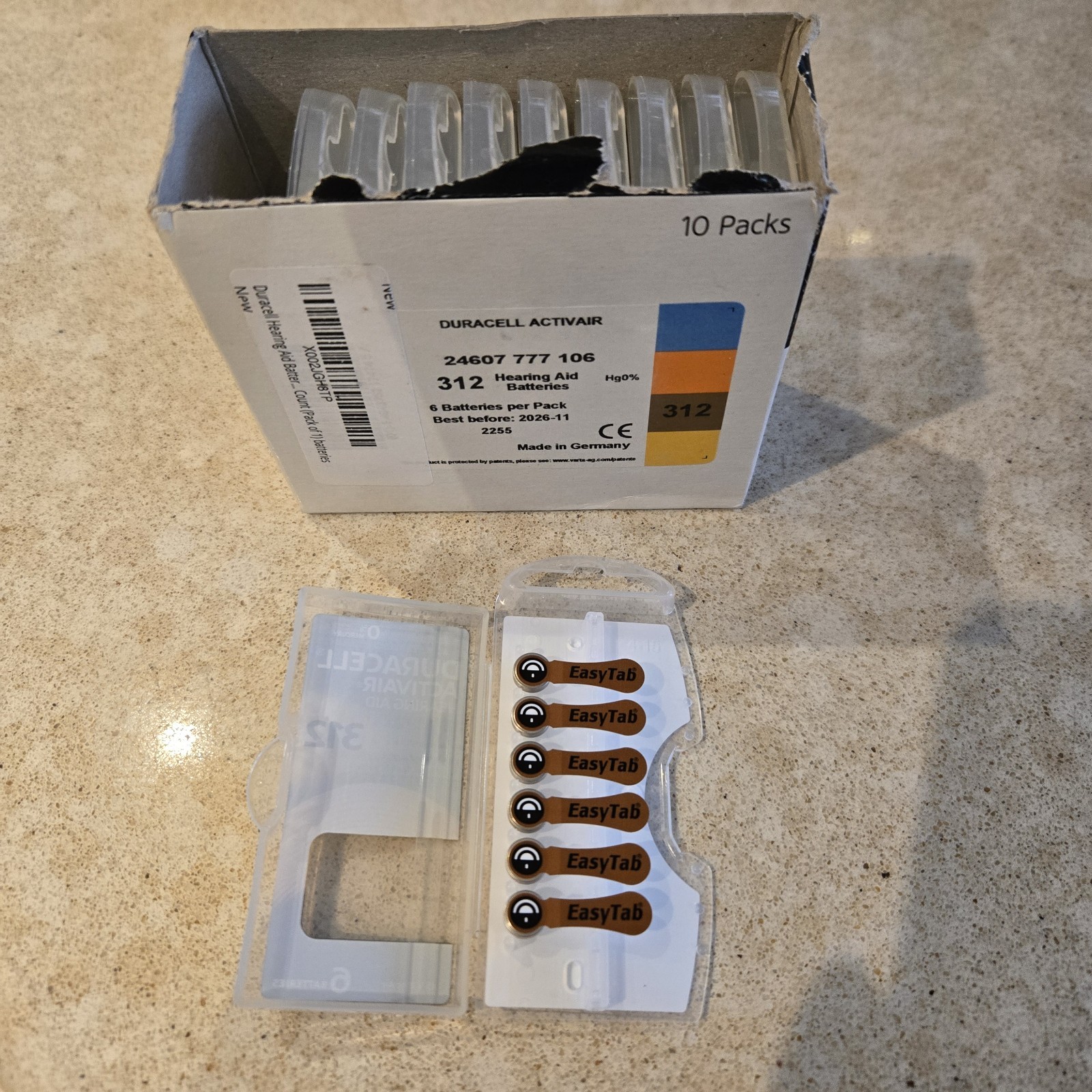 57 Duracell Activair Hearing Aid Batteries Size 312 Best By 11/26