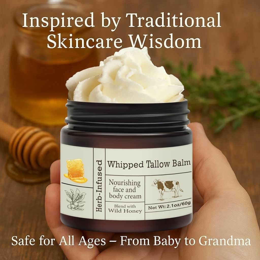 100% Grass-Fed Beef Tallow For Skin Balm with Organic Manuka Honey MGO 263+.