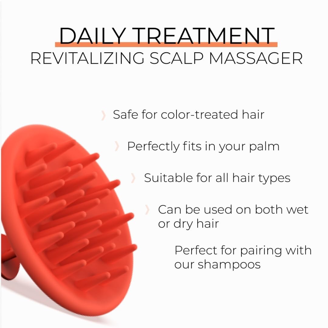 Revitalizing Silicone Scalp Brush – Shampoo Massager for Clean, Fresh Hair, Ergo