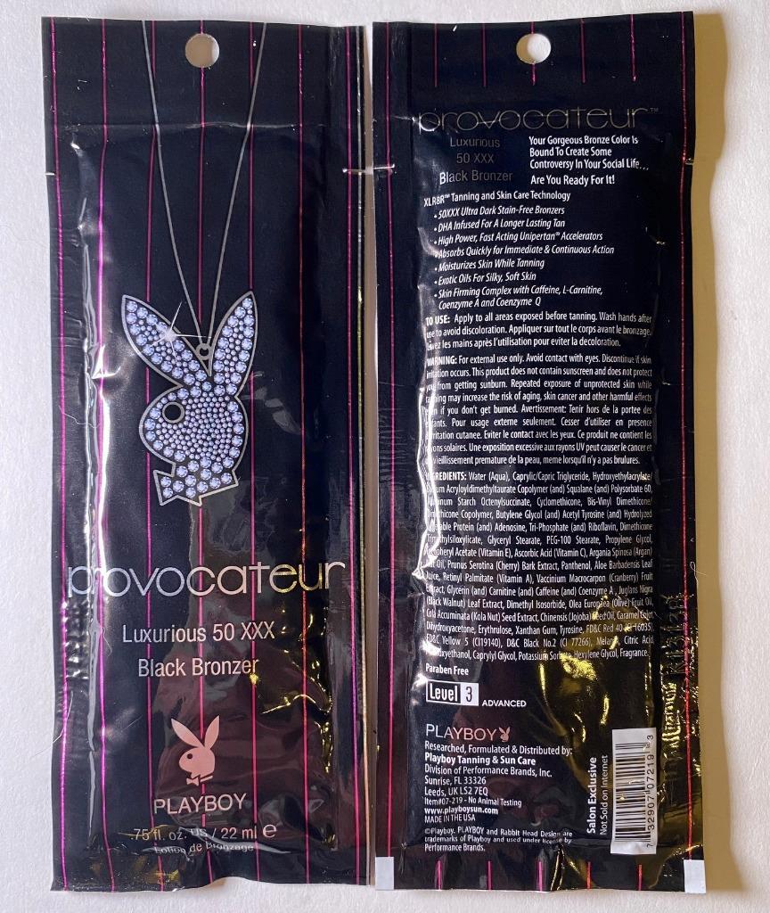 Playboy PROVOCATEUR 50XXX Black Bronzer Indoor Tanning Bed Lotion Packets