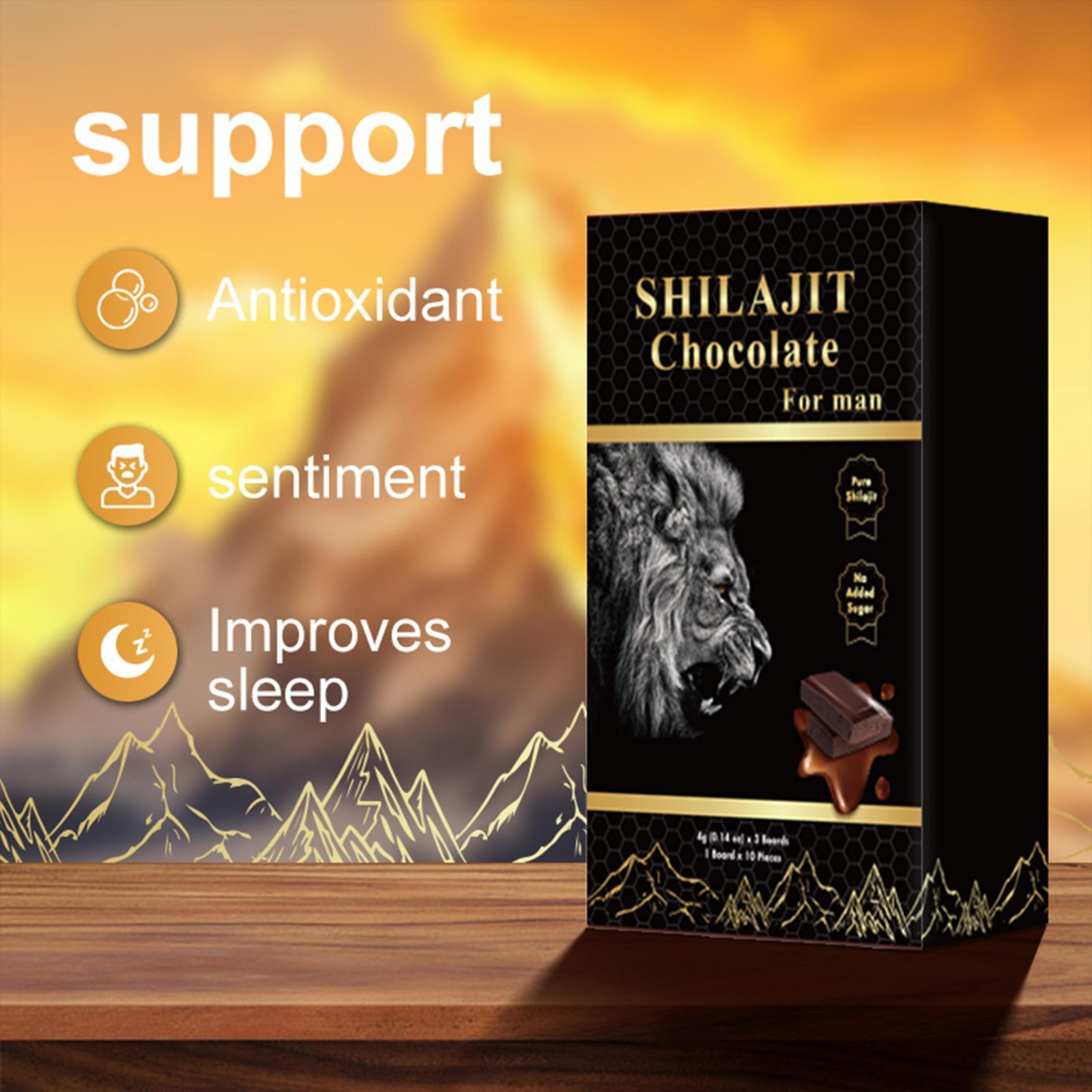 DEZEN Organic Shilajit Chocolate with Ashwagandha & Honey 12 Pcs