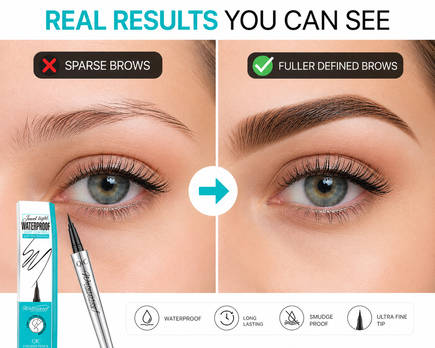 Eyelash Growth Serum Enhancer Eyebrow Thickener Mascara Hair Treatment 3 in 1