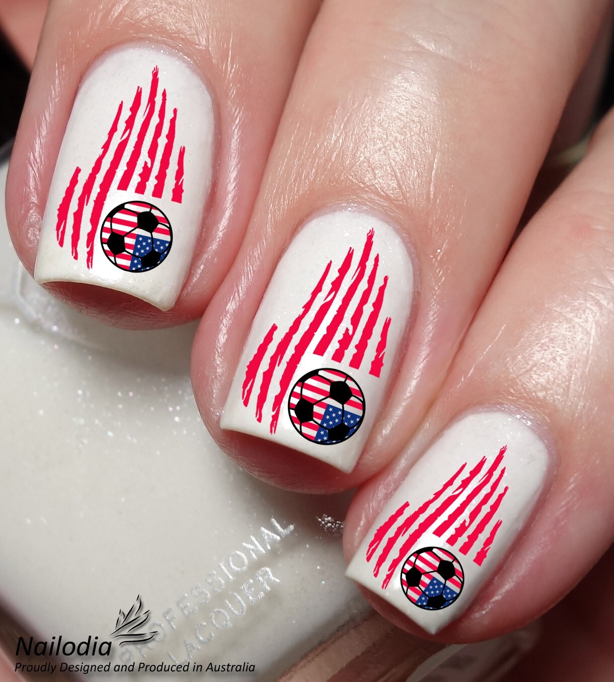 USA United States America Soccer Fan Nail Art Decal Sticker Water Transfer