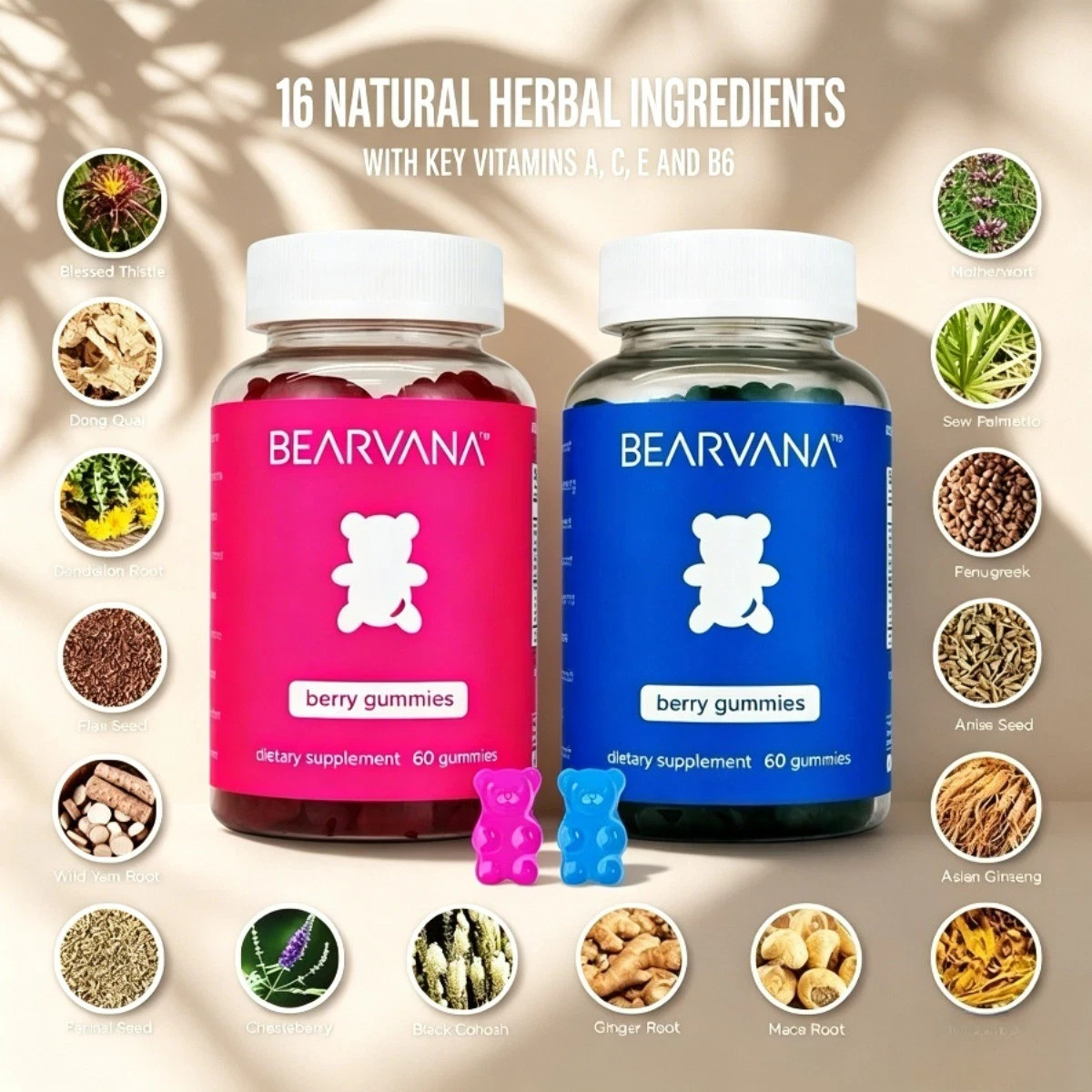 BEARVANA Berry Gummies Combo–Women’s Fitness Support,Multivitamin & Herbal Blend