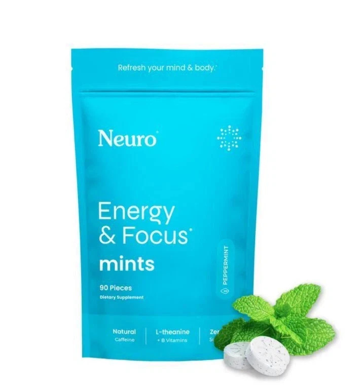Neuro Mints: Energy & Focus- Peppermint- 180 Pieces Free Shipping*/