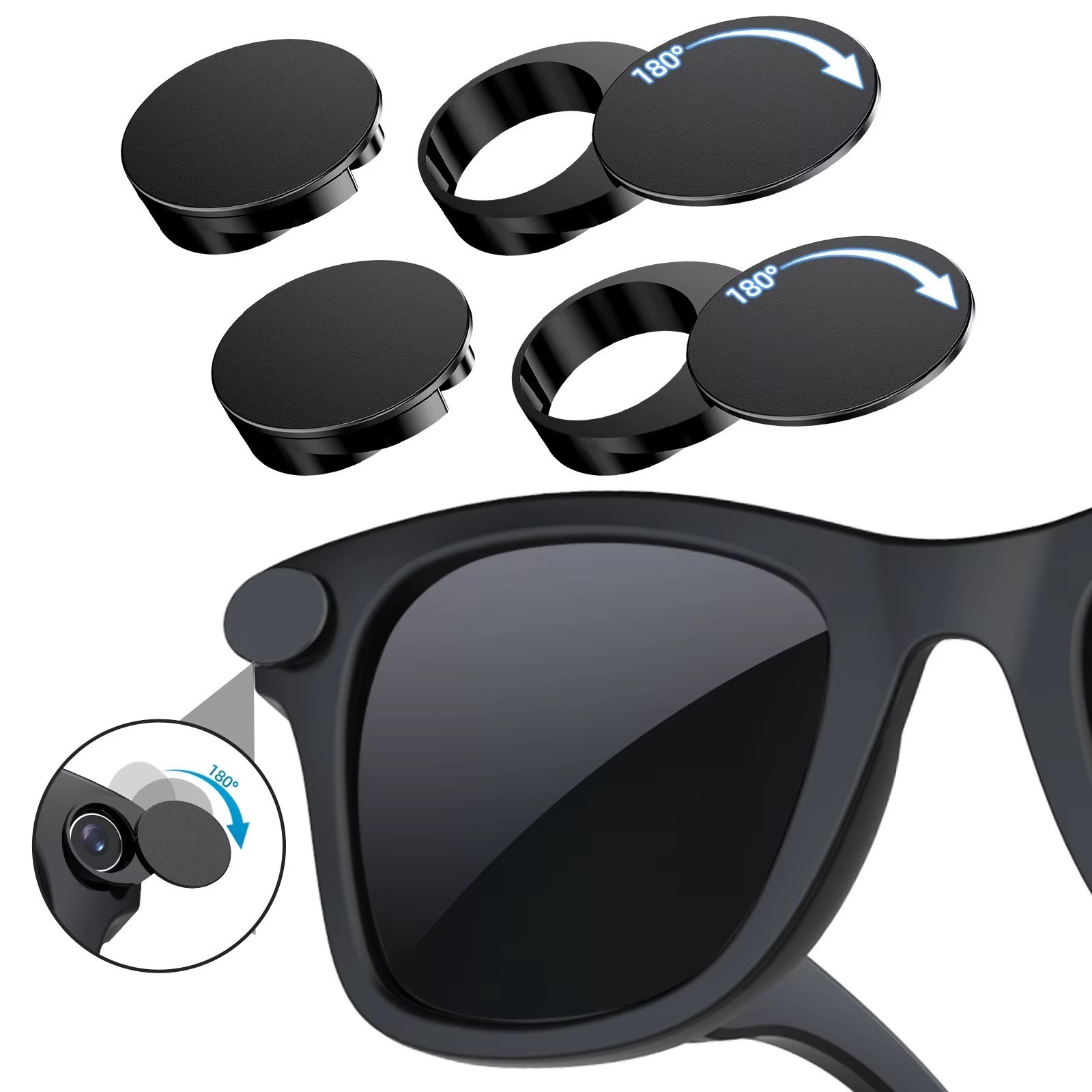 2Pcs LED Light Blocking Covers for Ray-Ban Meta Wayfarer/Skyler/Headliner/Oakley