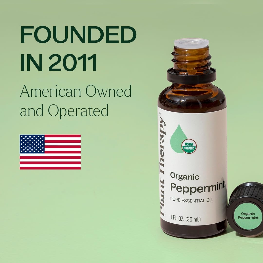 Plant Therapy Organic Peppermint Essential Oil 30 1 Fl Oz (Pack of 1), Clear