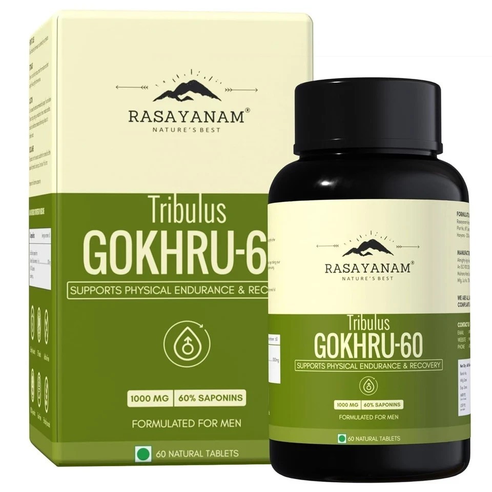 Gokshura -Puncture Vine ( Tribulus terrestris ) 1000mg – 60 Tablet ( pack of 3 )