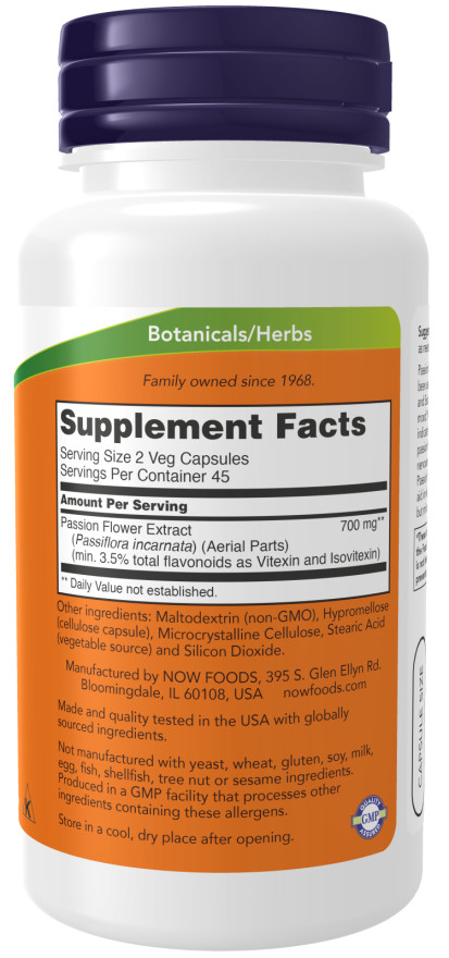 NOW Foods Passion Flower 350 mg 90 Veg Caps 04/28EXP