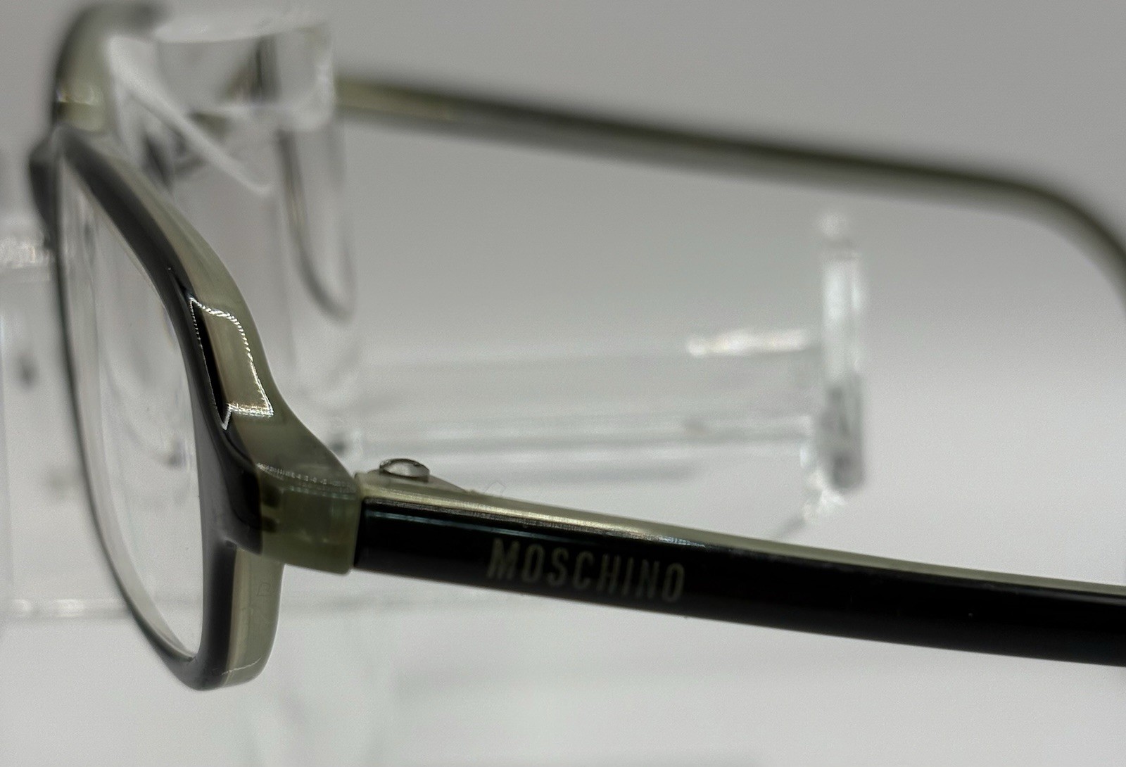 Moschino M3554-A Eyeglasses 45E 135 Black Green Rectangle Italy Women
