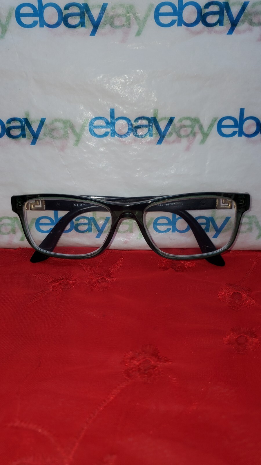 VERSACE 3211 5144 Clear/Green Black 55¤17 145 Eyeglasses “Frame Only” Rx Unknown