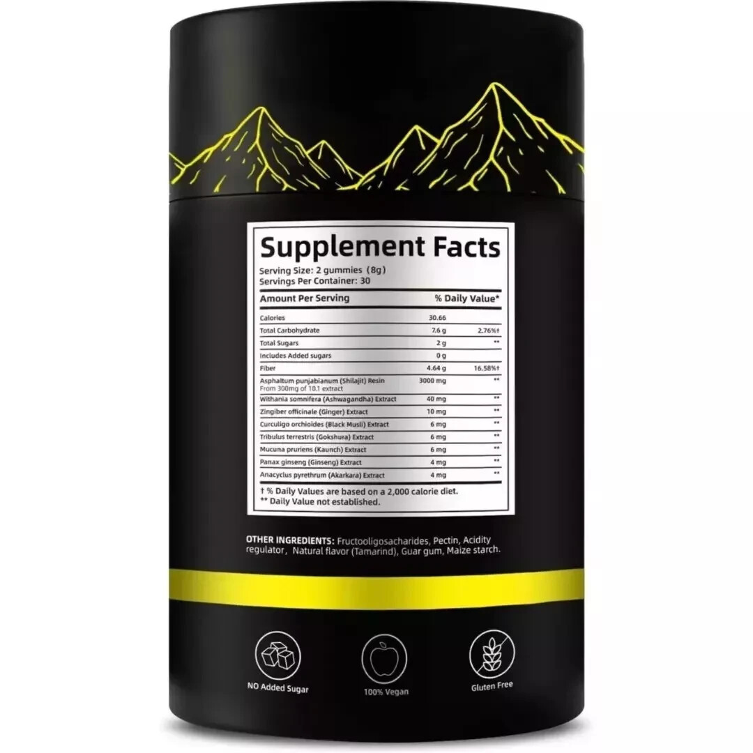 Himalayan Shilajit GOLD Gummies, Organic, Extremely Potent 3000 mg, Fulvic Acid