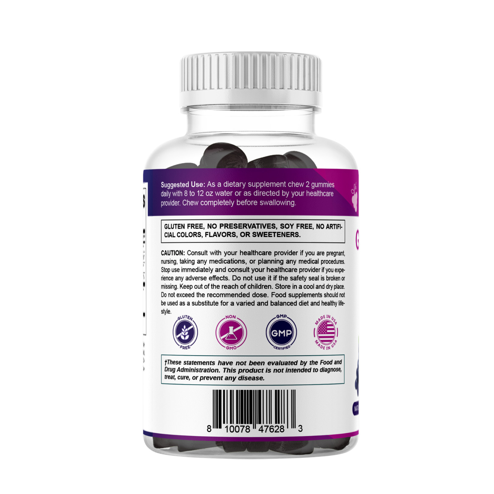 Vitamatic Grape Seed Extract– 1500 mg Equivalent per Serving-60 Gummies – 2 Pack