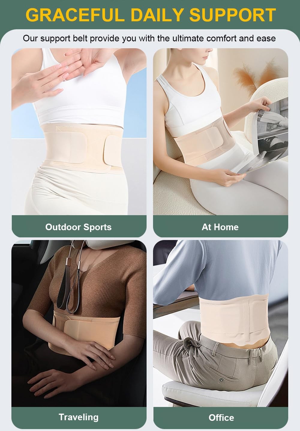 Back Brace for Lower Pain Women Men, Waist Support Brace…