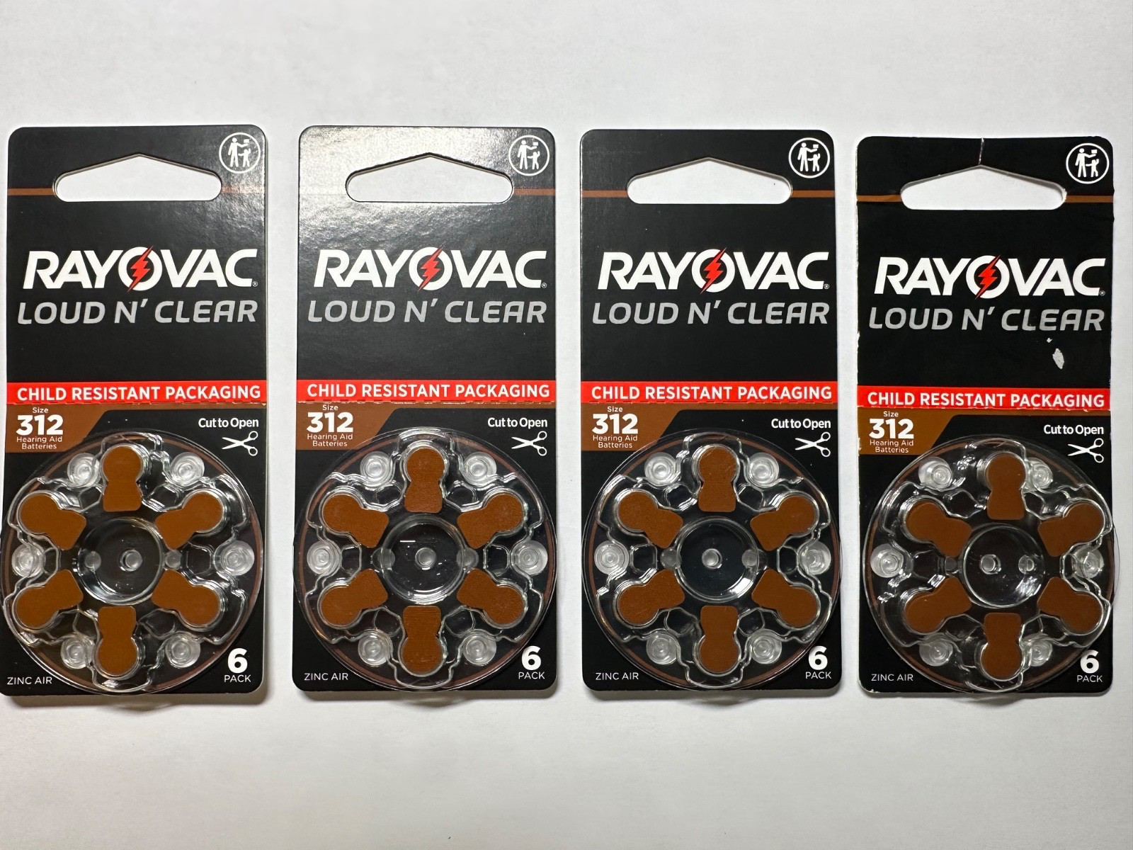 RAYOVAC LOUD N CLEAR Hearing Aid Battery 312 – Pack of 6 , 4 PACK TOTAL