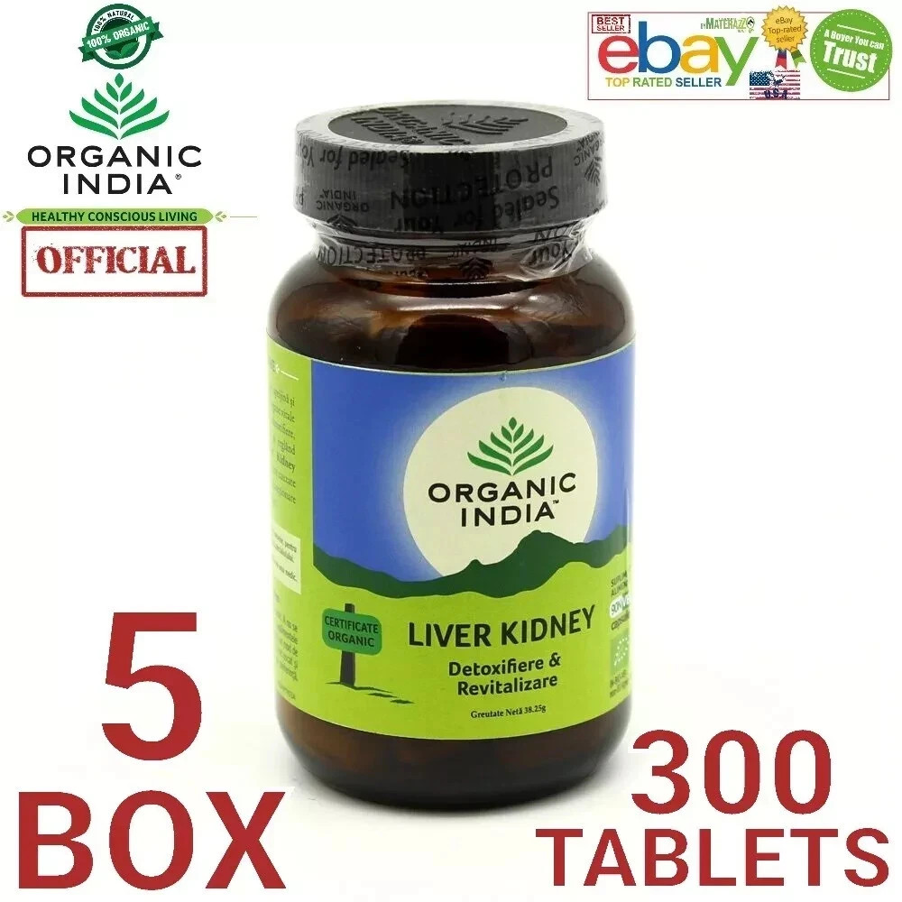 5 X Organic India Liver Kidney Care 300 Caps Promotes Liver & Kidney Function