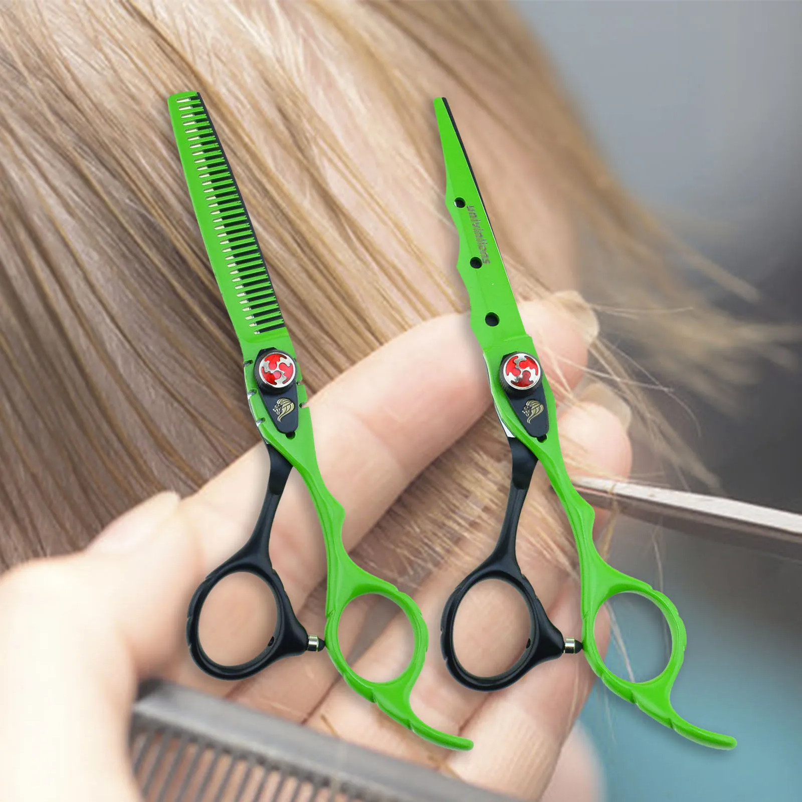 6″ 6cr13 Alloy Hairdressing Scissors Black Red Green Purple White Hair Cutting S