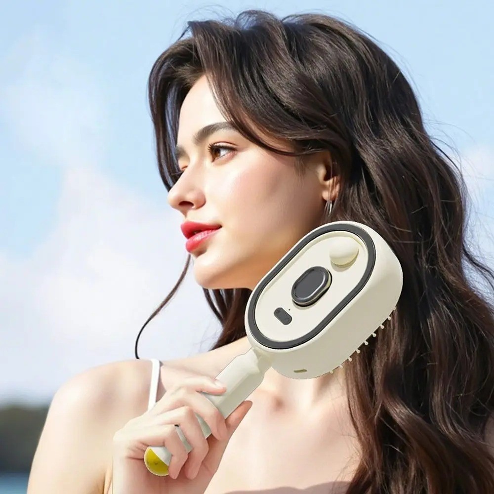 Electric Hair Care Spray Massage Comb Anti Static Self Cleaning Hair Brush