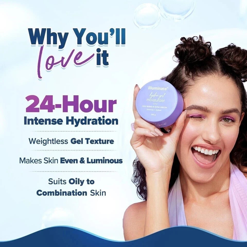 Aqualogica Illuminate Hydra Gel Moisturizer with Wild Berries Alpha Arbutin 200g