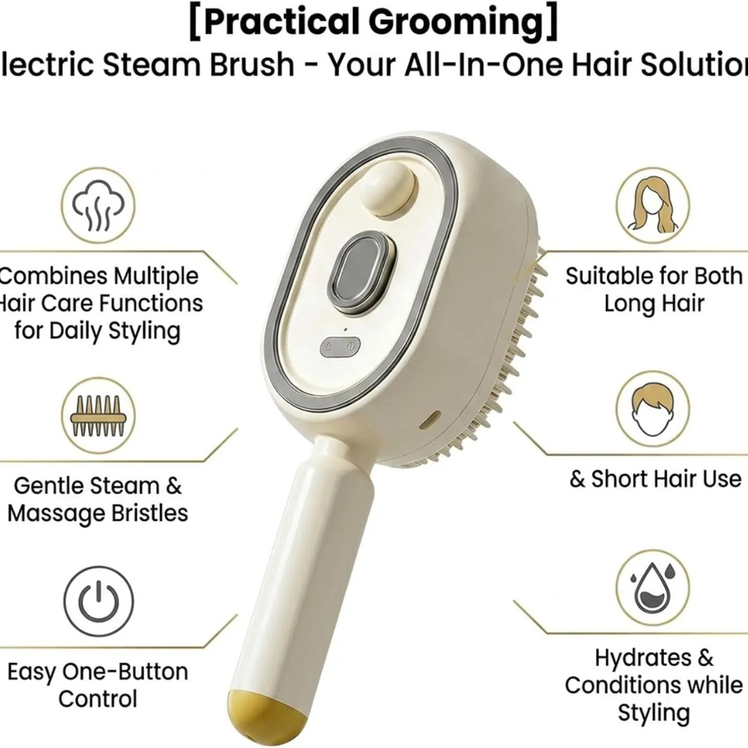 Electric Spray Air Cushion Massage Comb, Rechargeable Mist Hair Brush Easy-Clean