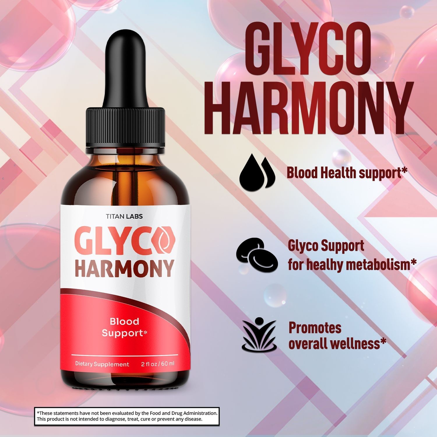 (1 Pack) Glyco Harmony Blood Support Drops Vitamin Supplement 30 Servings
