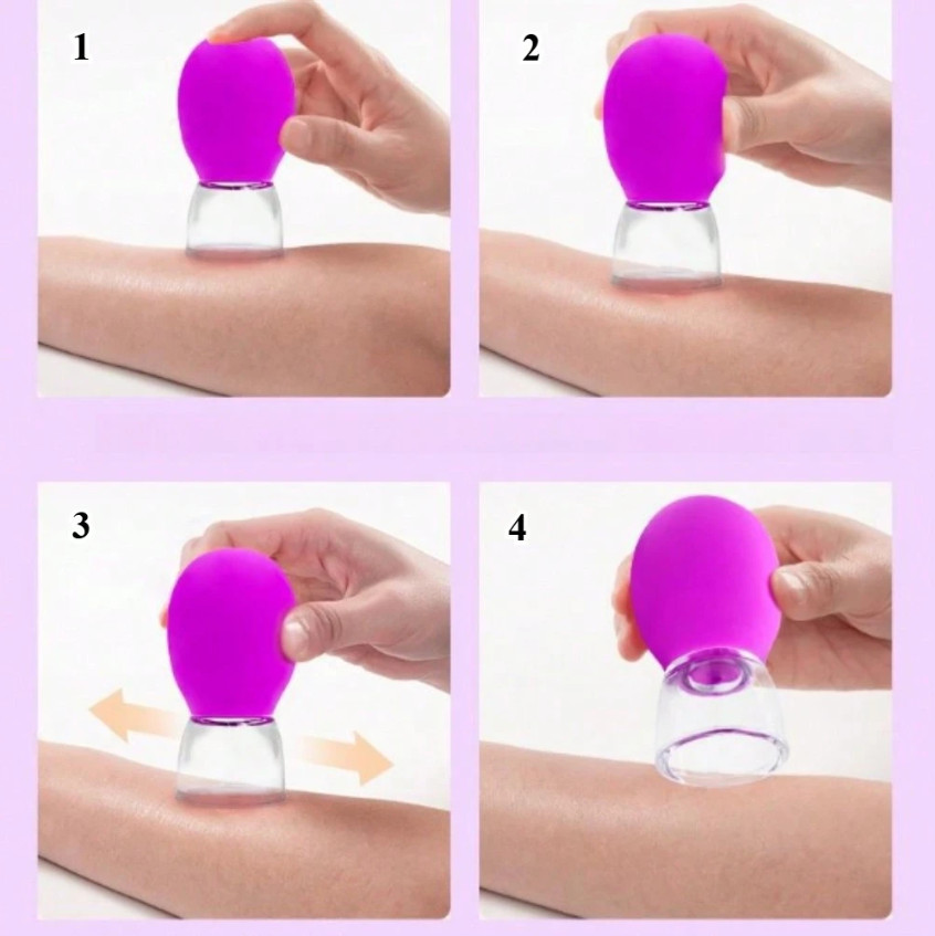 Face Silicone Cupping Therapy Set – 8pc Professional Vacuum Suction Massage Cups