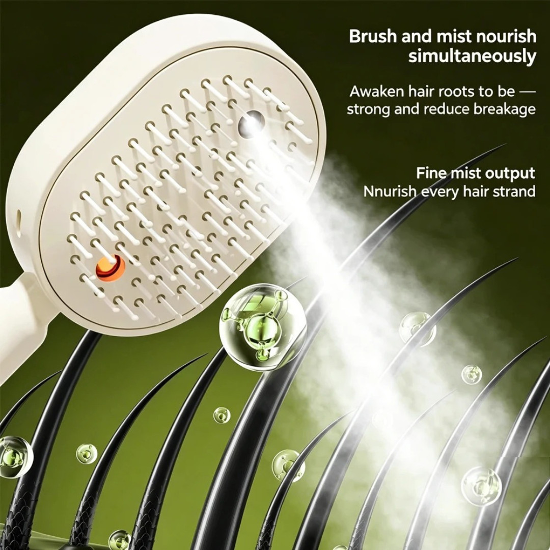 Electric Spray Air Cushion Massage Comb, Rechargeable Mist Hair Brush Easy-Clean