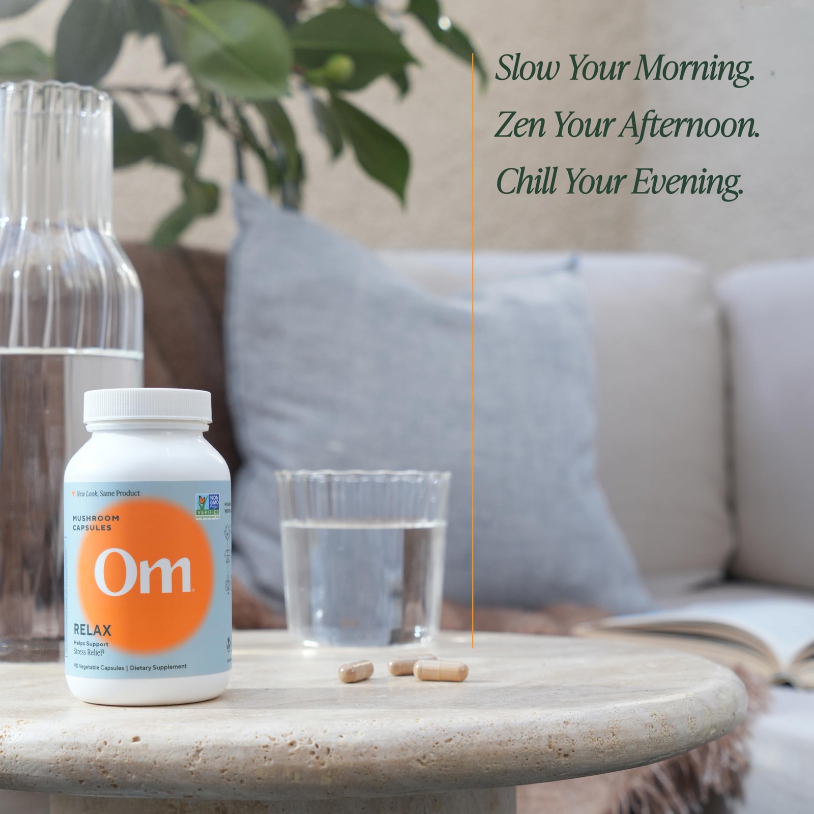 OM MUSHROOM SUPERFOOD Relax Mushroom Capsules, 90 Count, 30 Days, Reishi Mush…